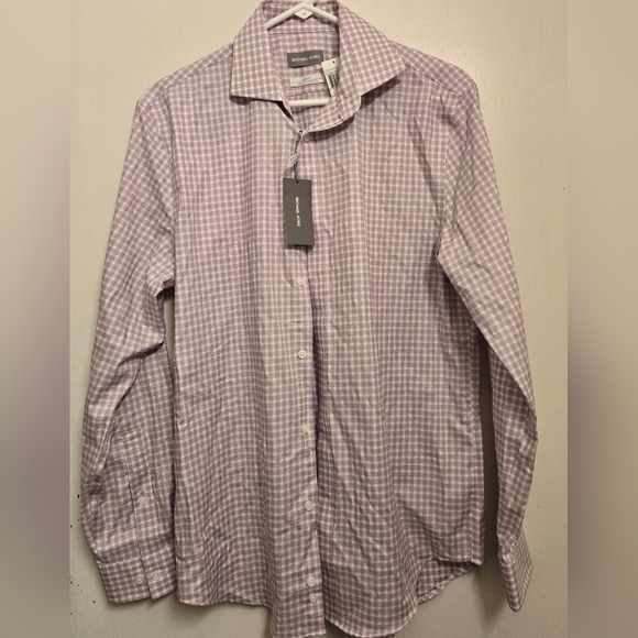 Michael Kors Other - Michael Kors Mens Orchid Color Gingham Button-Down Shirt Medium 15 32/33